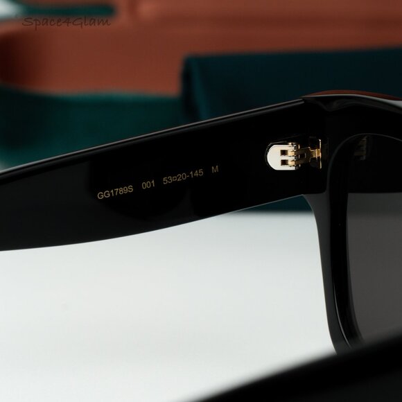 Gucci Women Sunglasses Black Grey Square GG1789S 001 BRAND NEW main image 10